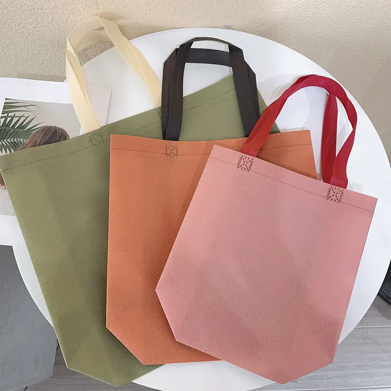 Túi Mua Sắm, Thân Thiện Với Môi Trường, Túi Xách Nữ, Có Thể Gập Lại, Vải Tái Chế, Không Dệt, Màu Trơn Túi Đựng Đồ, 1 Chiếc 6