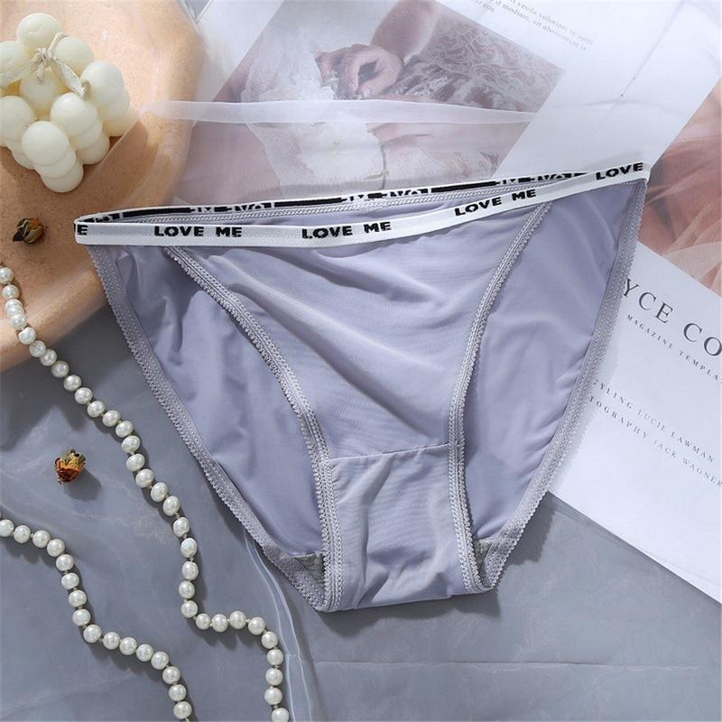 Quần Lót Nữ Lụa Lạnh Mùa Hè, Gợi Cảm, Dễ Thương Và Gợi Cảm, Thoáng Khí, Không đường May, Cạnh Chữ, Quần Tam Giác Thoải Mái, Năm 2024 7