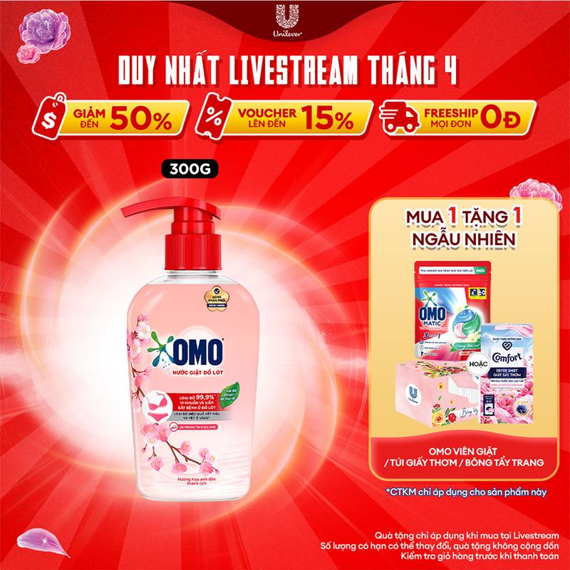 Nước Giặt Đồ Lót OMO Hương Hoa Anh Đào Thanh Lịch 300G [1]