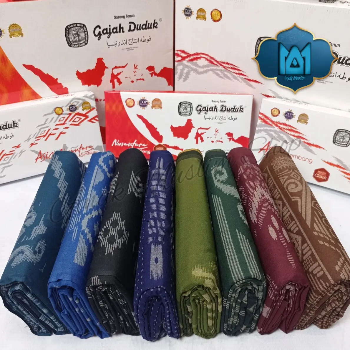 Sarung Gajah Duduk Motif Asia Corak Kembang dan Kotak | ukuran standar Dewasa Halus dan Nyaman Dipakai