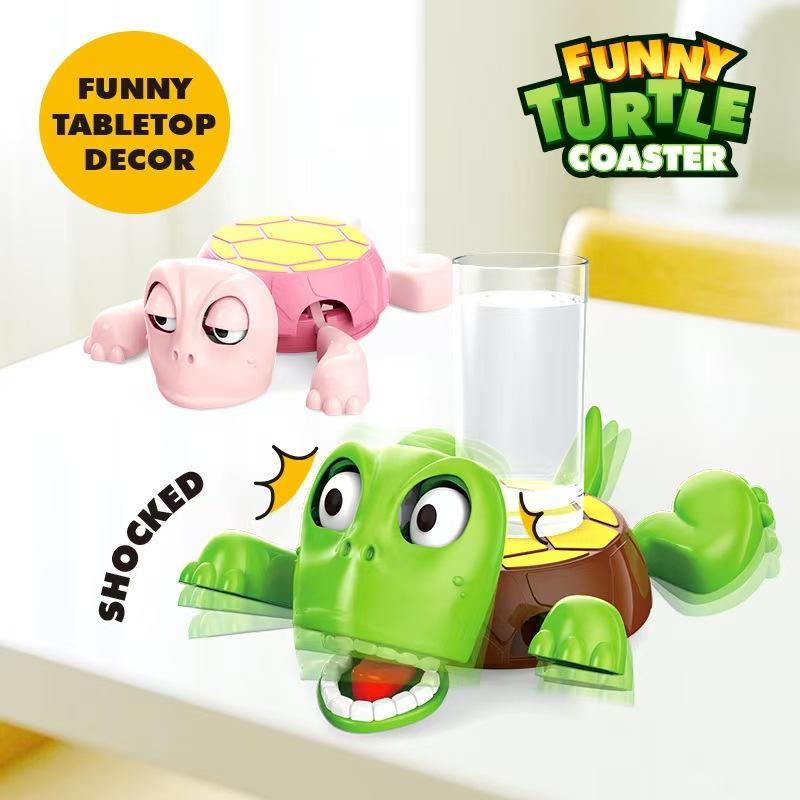 Product Introduction of Cute Turtle Design Coaster, Creative Turtle Design Coaster, Plastic Funny Turtle Decorative Coaster for Home Kitchen Dining Room 0