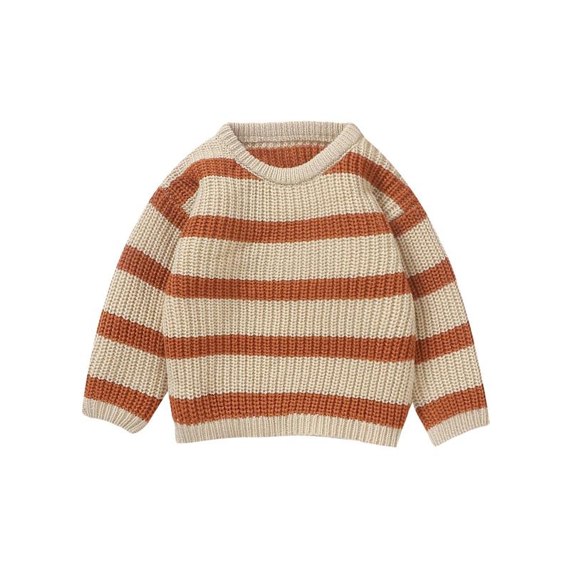 Newborn Baby Sweater Casual Stripe Print Warm Knitted Long Sleeve Pullover Infant Knitwear for Toddler 1