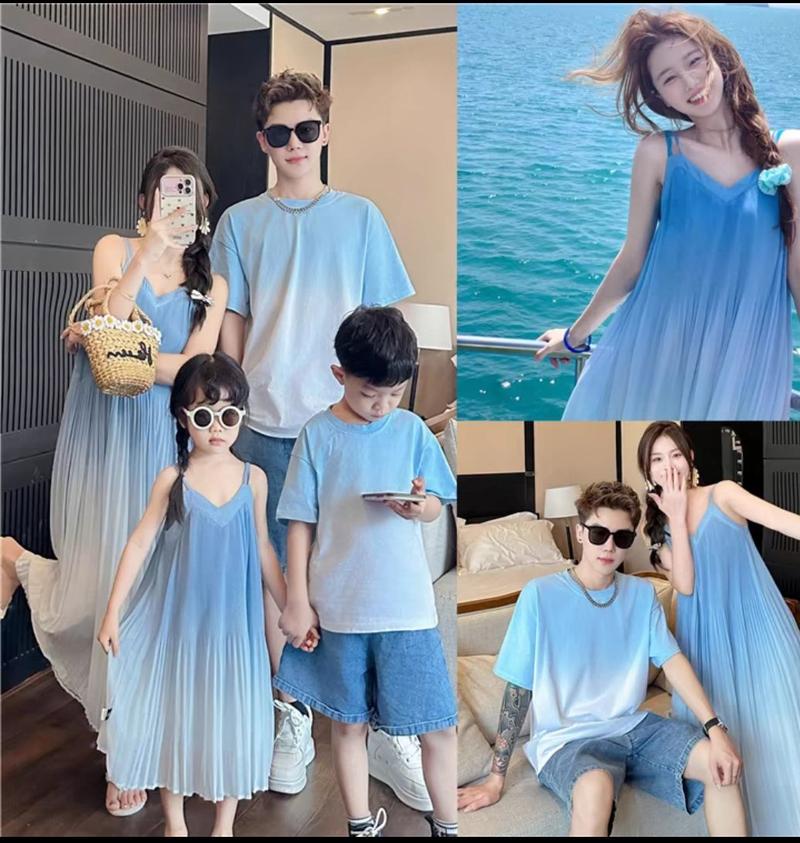 Product Introduction of Váy quần áo gia đình, Mẹ và con gái, Ba người, Phong cách phương Tây, Thích hợp cho kỳ nghỉ và bãi biển, Cỡ Trung Bình và lớn, cho cha mẹ-con, Bộ ba, Mùa hè, Hàng mới về năm 2024, Chủ đề gia đình 5