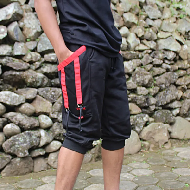 Celana pendek 3/4 kain Fleece nyaman sport Uniseks Pria Wanita 5