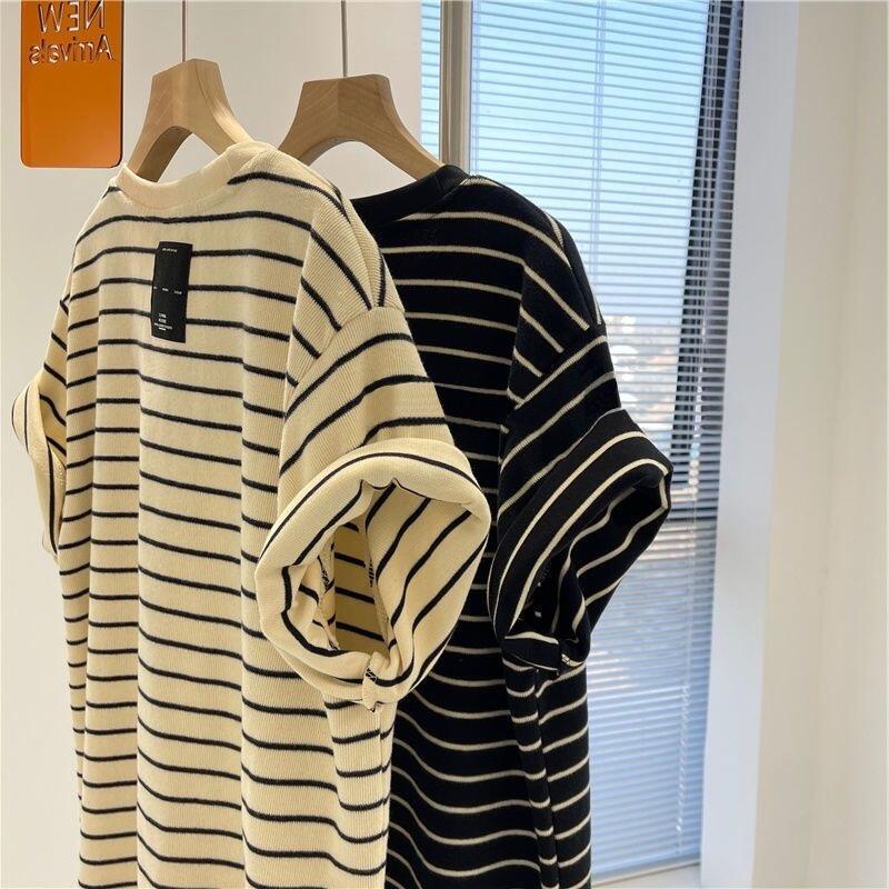 Product Introduction of Áo Thun, Chất Liệu Cotton, Ngắn Tay, Họa Tiết Sọc Đơn Giản, Quần Áo Nữ Mùa Hè Mới, TX104 A29J0WB Women Top Sọc Kẻ Voi Tim Voan 15
