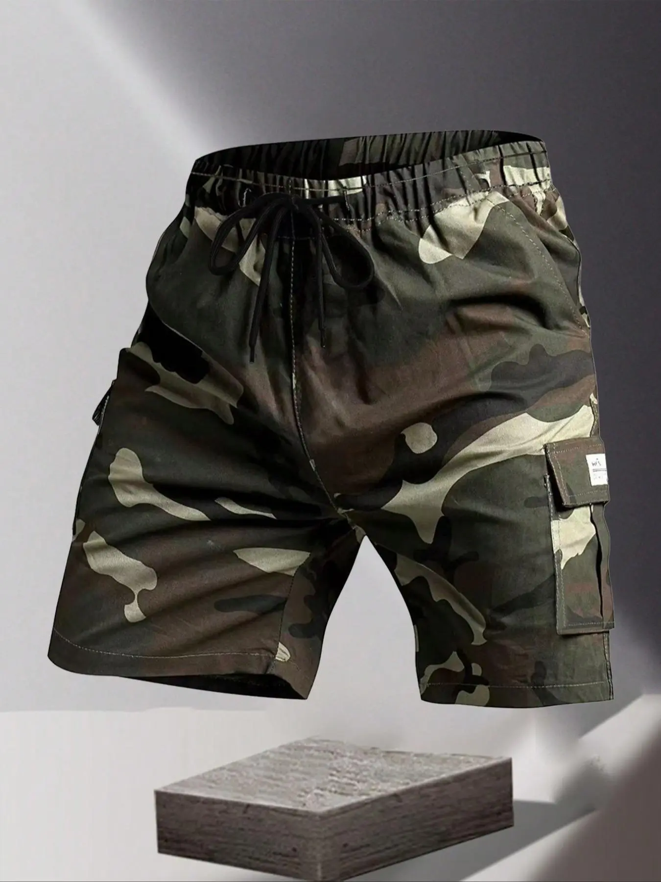 Men's Camo Print Cargo Shorts, Regular Fit Casual Fashion Comfy Shorts for Daily Outdoor Wear, Men Bottoms for Summer