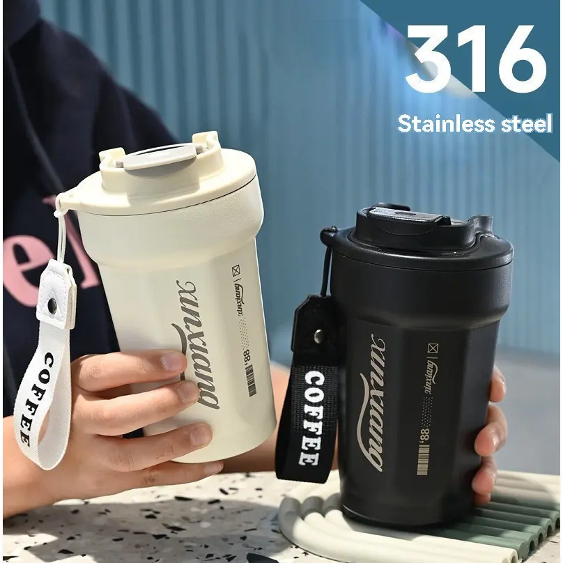 Stainless Steel Thermos Cup Double Wall With Lid Coffee Mug 316 Traveling Cup