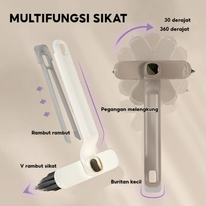 Rotary Slot Brush Multi-functional 2-in-1 Bathroom Brush Small Brush Household Kitchen Dead Corner Cleaning Brush 7