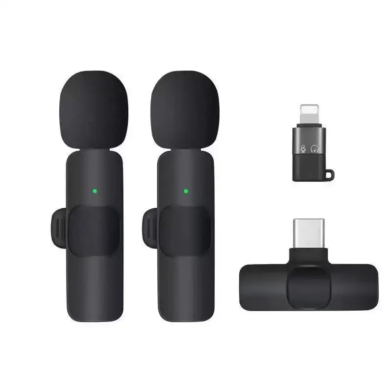 Micro kẹp Bluetooth không dây, một cho hai K8K9, chức năng khử tiếng ồn, theo dõi với hiệu ứng vang, thích hợp để phát sóng Trực Tiếp ngoài trời, tần số 2.4G