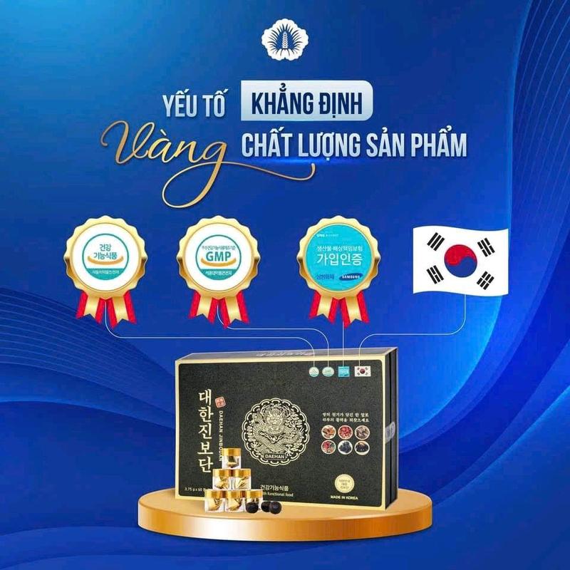 An Cung Chính Phủ Rồng Vàng Phòng Tai Biến Đột Quỵ Daehan Jinbodan Hộp 60 Viên 4