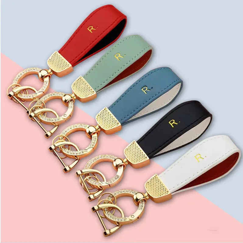 Diamond inlaid keychain, car key pendant with anti loss phone number plate, exquisite keychain pendant for men and women