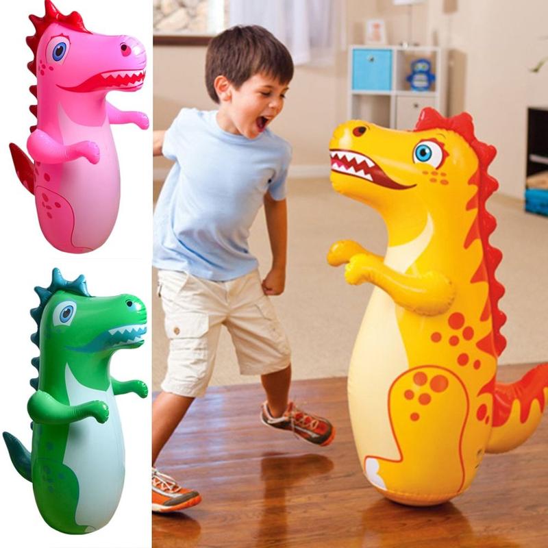 Fun Interactive 3D Inflatable Dinosaur Punching Bag Dinosaur Shape Gifts Standing Punching Bag PVC Parent Child Toys Outdoors Game 0