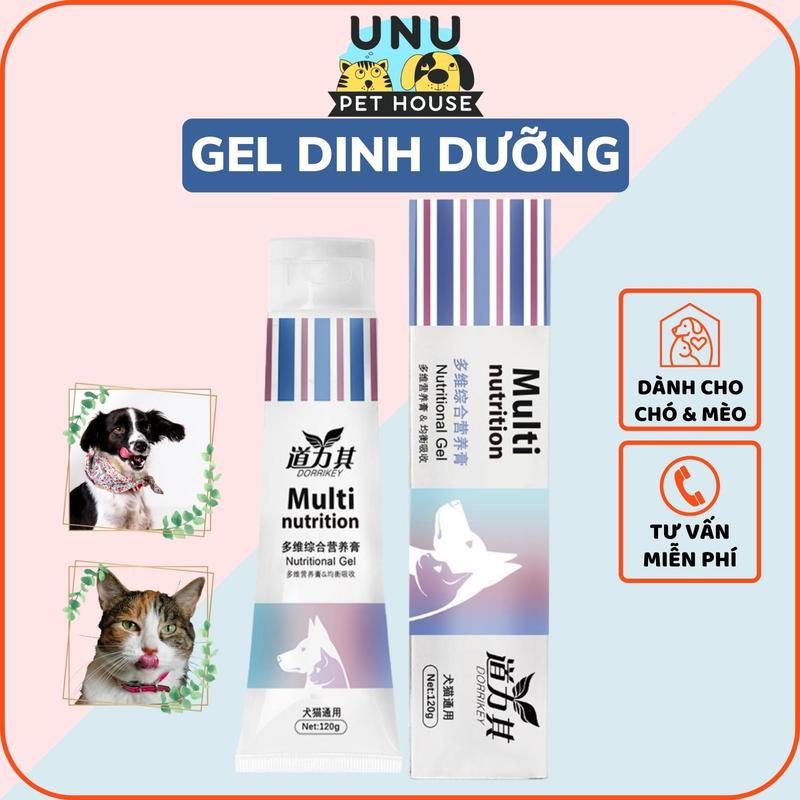 Gel dinh dưỡng cho chó mèo DORRIKEY kích thích ăn uống dành cho chó mèo biếng ăn bổ sung Vitamin khoáng chất tuýp 120gr - UNU Pet House