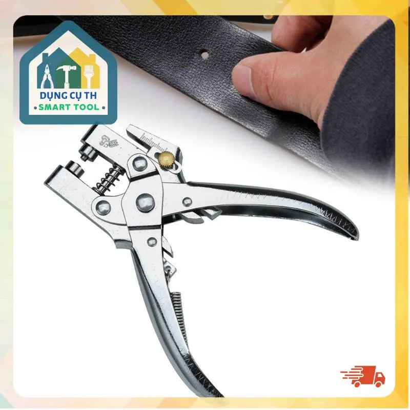 Kìm Bấm Lỗ giấy, thắt lưng kèm 100 khoen đường kính lỗ 5mm (không bấm lỗ trên vải)