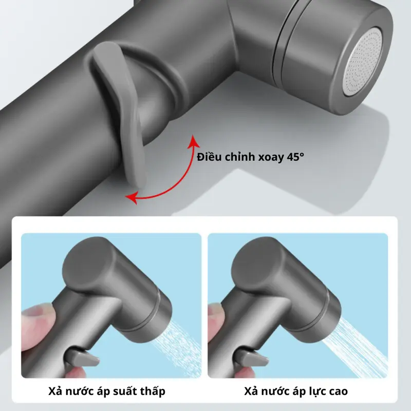 Vòi Xịt Vệ Sinh Bộ Vòi Sịt Vệ Sinh Tăng Áp Vòi Bồn Cầu Inox 304 Chia 2 Đầu Nước Không Gỉ 3
