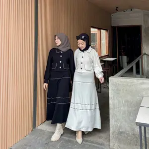 One Set Kemeja HYEJIN Crop & Rok Skrit Wanita Style