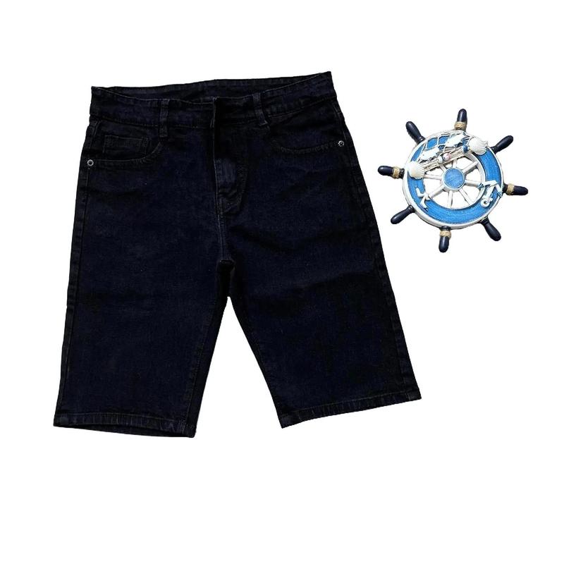 [M16] Quần Short Jeans Nam Màu Đen Kiểu Trơn -  Cotton co giãn, Menswear Pants Có Túi 2