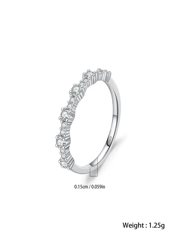 S925 Sterling Silver Oval Shaped Artificial Zircon Ring, Fashion Accessories for Women & Girls, Trendy All-match & Exquisite Jewelry for Birthday Gift 1