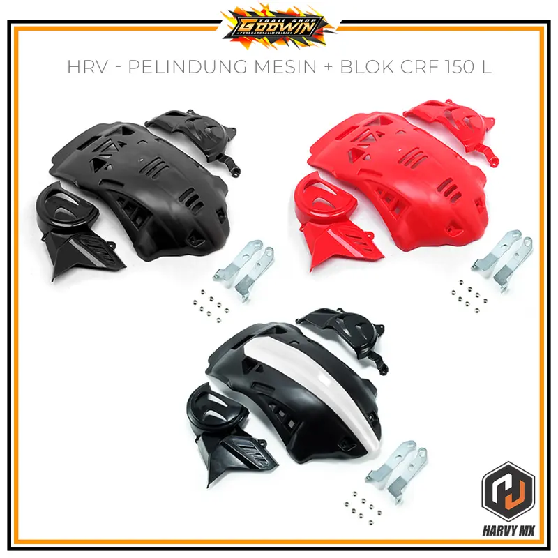 Pelindung Mesin Engine Guard Cover Plus Blok Harvy Mx CRF 150 L 2018 Plus Frameguard Tutup Chasis 0