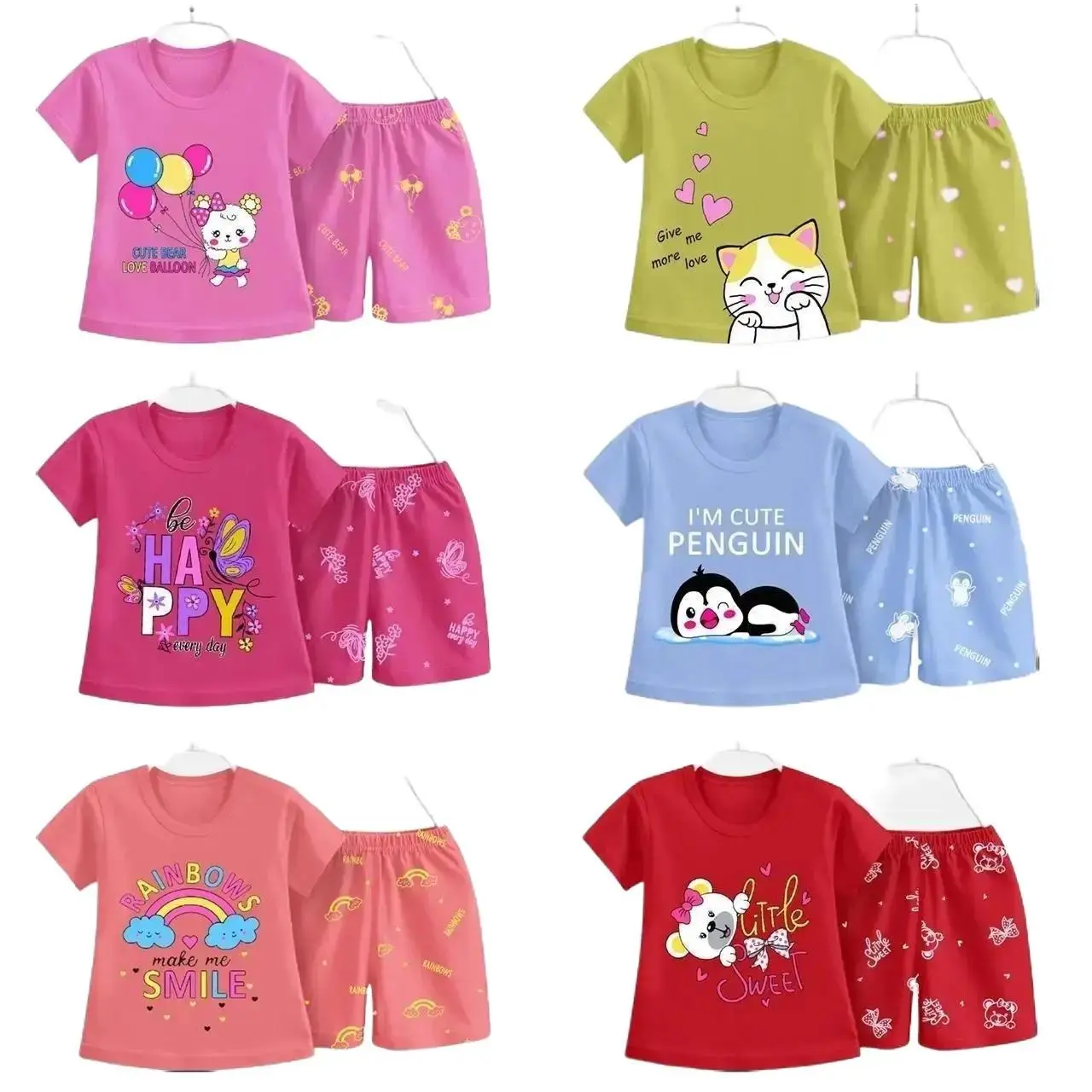 SETELAN BAJU ANAK PEREMPUAN /SETELAN ANAK CEWEK LENGAN PENDEK Fashion Katun Bayi Parsel