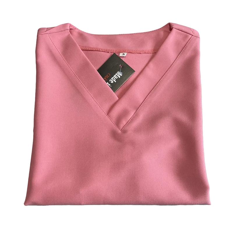 Bộ Scrubs Màu Hồng Phấn Vải Cotton Cao Cấp - Bác Sĩ Y Tá Dược Sĩ,Spa Nữ Women Áo Top đồng phục scrub scotim Pants Cổ Tròn Pants