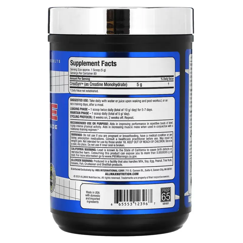 Bột Tăng sức mạnh Creatine, 1000g ôn max giúp đẩy khoẻ hơn tập trâu hơn, bột creatine Allmax - mrm nutrition 4