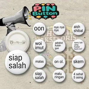 S3 CO. 32mm & 44mm   PIN BUTTON KATA KATA LUCU PART 2 | PIN TEXS | BAGS PIN | PIN AESTHETIC BROS CLIPS