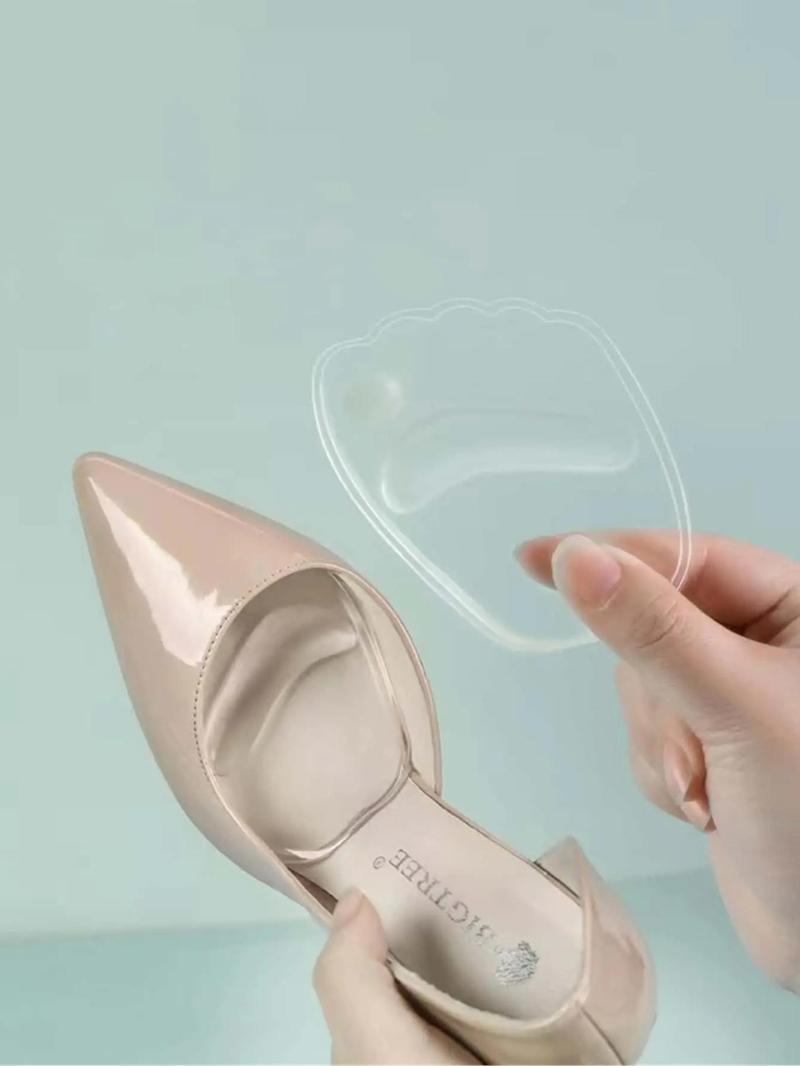 Product Introduction of 1 Pair Transparent Foot Cushion for Women, Reusable Silicone Foot Protector for High Heels, Anti-slip Forefoot Pads for Women's Heels, Pain Relief Metatarsal Pads 8