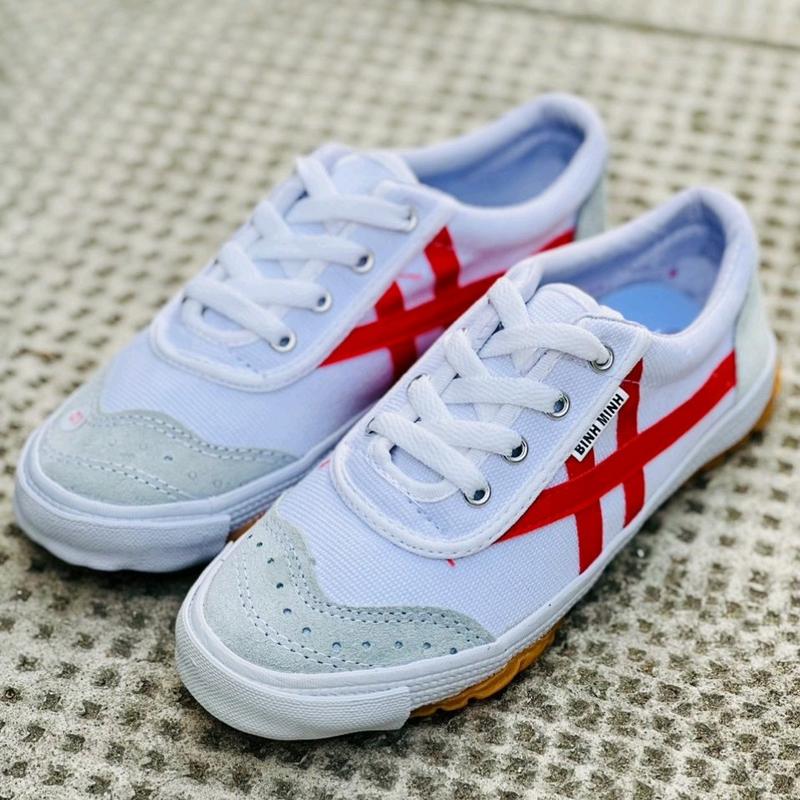 Giày thể dục 3 sọc xanh đỏ BM giày chạy bộ thể dục giày học sinh