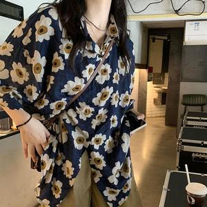 เสื้อฮาวาย แขนสั้น ลายดอกวินเทจ ขนาดใหญ่เกินไป ผ้าผ้าไหมอิตาลีคุณภาพสูง ใส่สบาย ไม่ร้อน เทศกาลสงกรานต์#