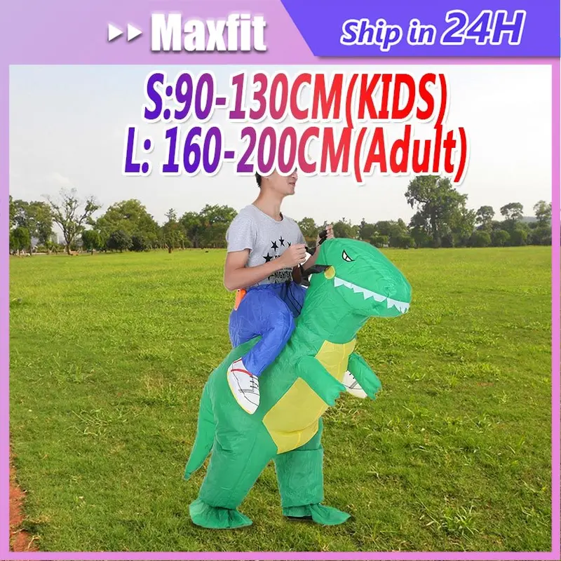 Kostum Dinosaurus Anak Dewasa Kostum Dino Pesta Unik Cosplay Ultah Lucu Badut Angin Inflatable 0