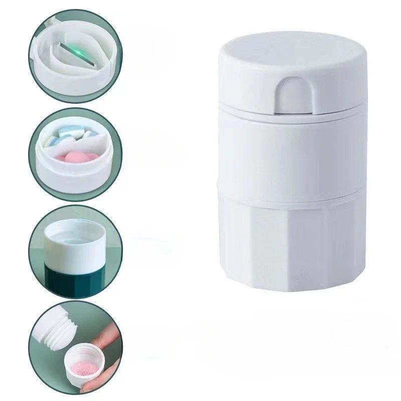 Máy Xay Bột 4 Lớp Cầm Tay Đa Năng, Máy Cắt Thuốc Bột, Hộp Chia Thuốc, Hộp Đựng Thuốc, Máy Nghiền, Máy Chia 4