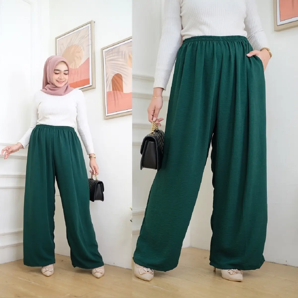 Cod Celana Kulot Super Jumbo Crinkle Premium 60-120 Kg Warna Banyak Melar Nyaman Panjang Airflow Dewasa Kancing