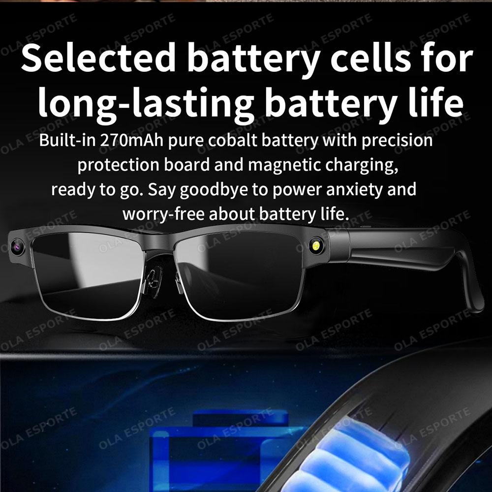 2025 Fashion 800W Pixels Camera Smart Glasses 270mAh Battery 1080P Video Shooting Bluetooth Call AI Translation Smart Sunglasses