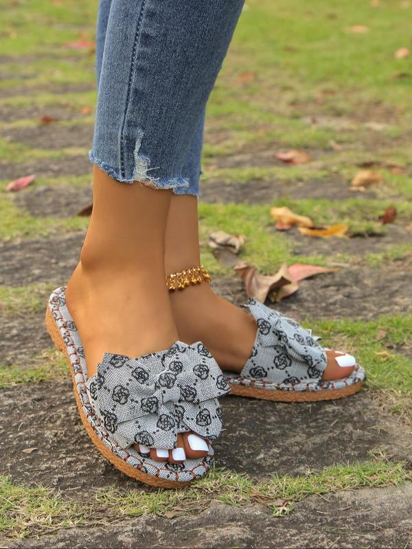 Women's Fashionable Paisley / Floral Pattern Bowknot Design Slippers, Casual Comfortable Slippers for Beach, Outdoor, Daily Wear 3