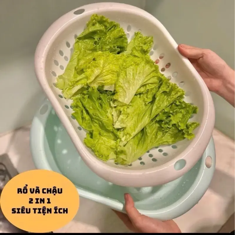 Product Introduction of Bộ thau rổ nhựa loại bầu ECOMAX cao cấp 6 món dày đẹp đựng thực phẩm rau quả - Set 3 bộ rổ nhựa bầu kèm thau 5