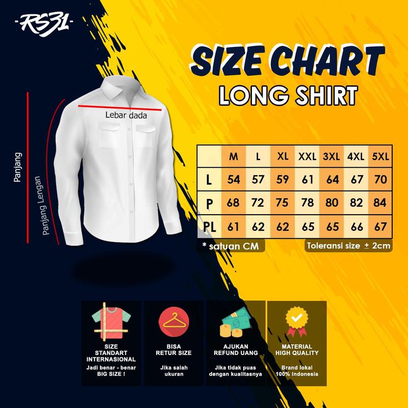 Product Introduction of RS31 Baju Kemeja Alaska Shirt Black Basic Cowok Jumbo - Kemeja Lengan Panjang Pria Hitam Polos Super Big Size 0
