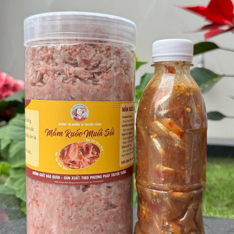 Mắm ruốc muối sổi hủ 1 ký ( tặng chai mắm cái cá cơm 350g)