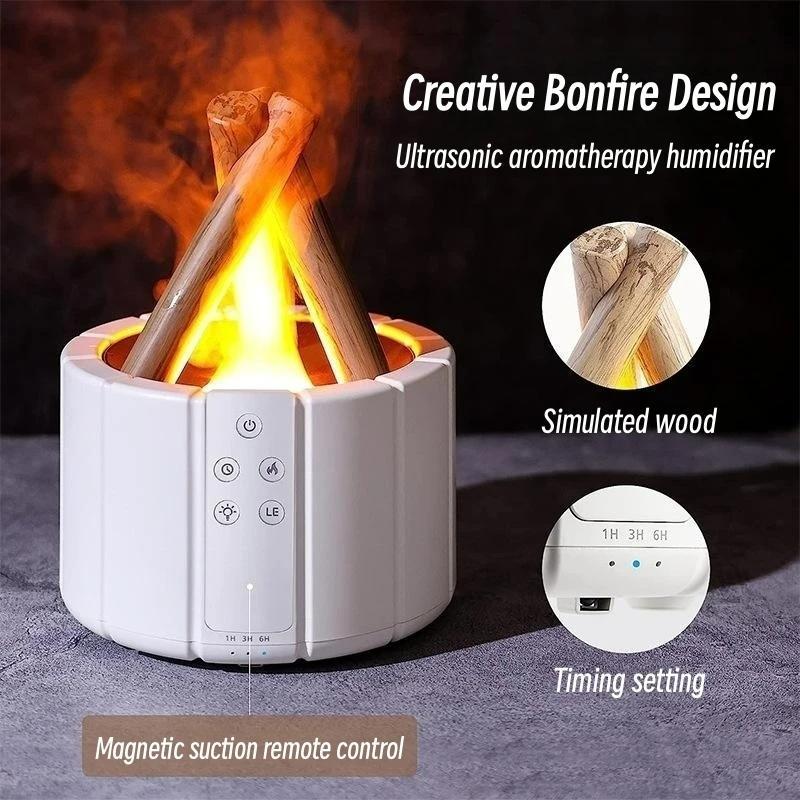 Product Introduction of Simulation Flame Aroma Diffuser, USB Powered Fireplace Air Humidifier, Aroma Diffuser for Home Office 16