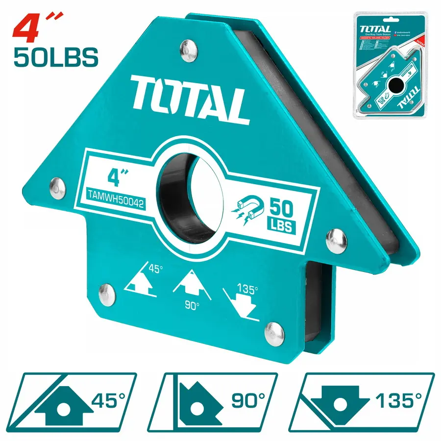 TOTAL  แม่เหล็กจับฉาก TAMWH50042 4 นิ้ว Magnetic Holding Holder 45 / 90 / 135 องศา อุปกรณ์ช่าง