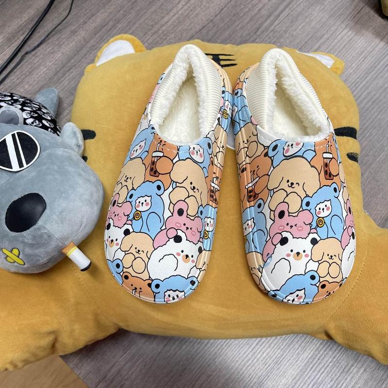  Dép bông mới dày dặn ấm áp cho mùa thu đông toàn ảnh thật siêu dễ thương DéP Nữ  Hoa Slipper Women 