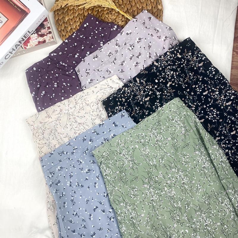 KONVEKSI.ID - Floral Skirt / Rok Motif Bunga Daily outfit Korean Style / Lily Floral Vintage Skirt / Rok Wanita Motif Bunga Flowy Skirt Panjang 2