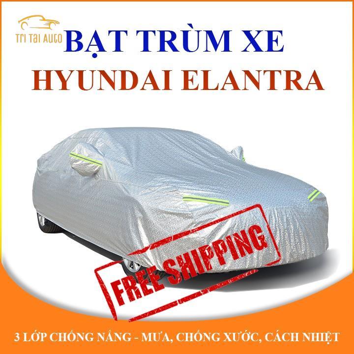 Bạt trùm xe ô tô 5 chỗ Hyundai Elantra chống nắng mưa - bạt phủ ô tô 3 lớp chống nóng không thấm nước