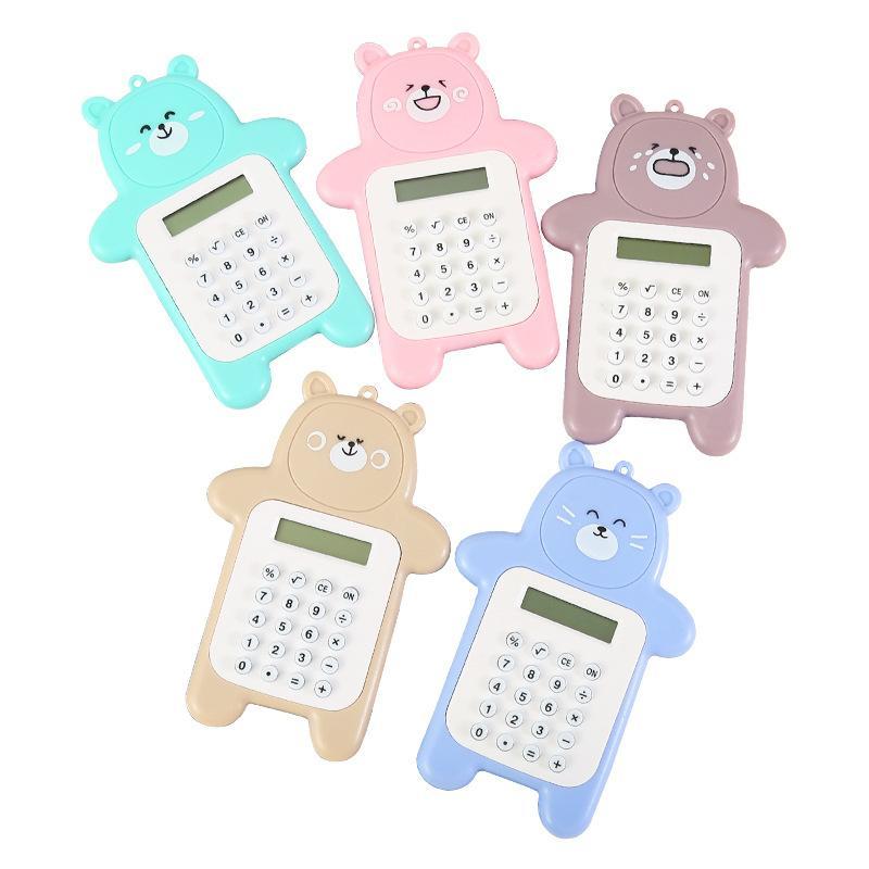 COZY HL0644 Calculator Mini Portable Motif Bear Kalkulator Portable Mini Beruang Kalkulator Unik Kalkulator 8 Digit Mini Portable Kalkulator Beruang Tombol Karet Y1789 4