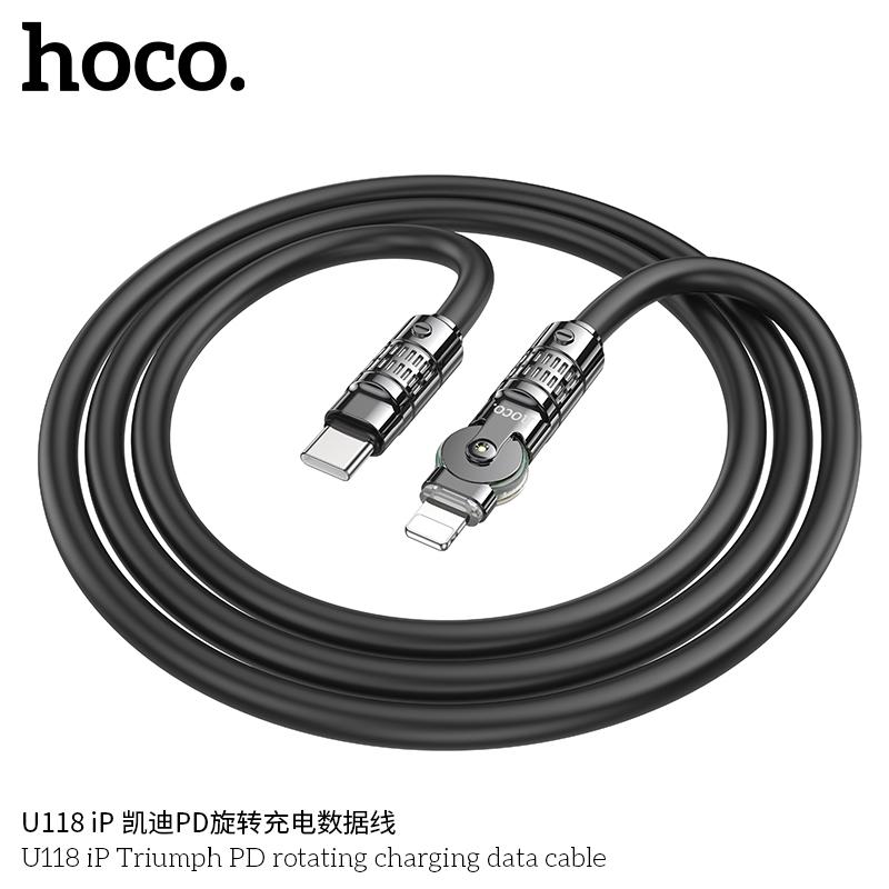 Product Introduction of Cáp Sạc Nhanh Hoco U118 Đầu Xoay 180Độ, Chân Type-C To Lightning Sạc Nhanh 27W Cho iPhone 8/X/Xs/Xsmax/Xr/11/12/13/14 Series, Cáp Bọc TPE Mềm Mại, Bền Bỉ, Đầu Cắm Có Led, Tự Ngắt Khi Pin Đầy, Bảo Hành 12 Tháng Phụ Kiện 10