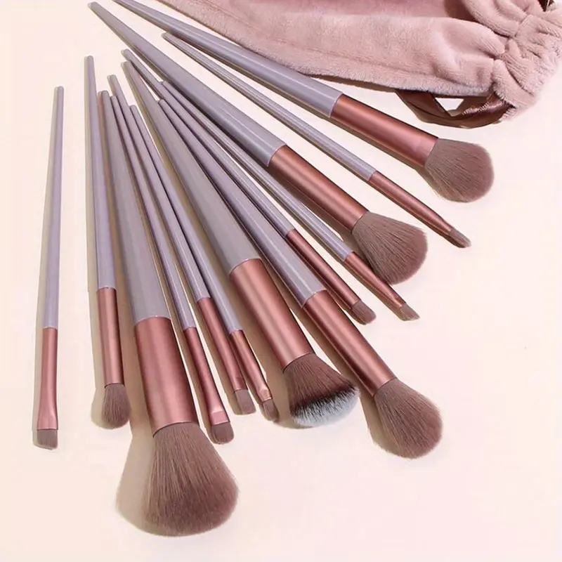 Makeup Brush Set, 13pcs/set Soft Fluffy Professional Cosmetic Foundation Powder Eyeshadow Kabuki Blending Make Up Brush with Bag, Makeup Tool 6