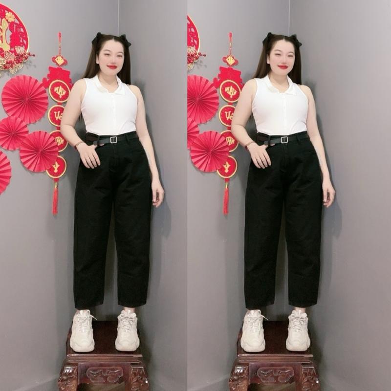  Quần baggy jeans bigsize nữ cap cao dài 9 tấc phong cách năng động -J8 