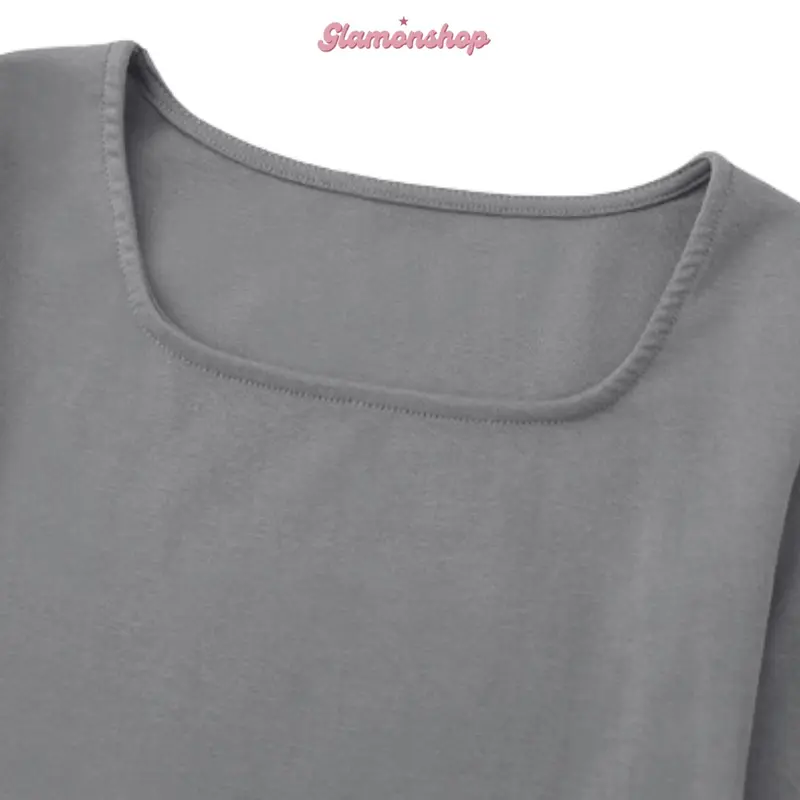 Glamonshop BJ256 Baju Wanita Fasion Lengan Panjang Kaos Polos Korea Spandek Long Sleeve Atasan Lembut Oversize Spandex Hitam Oblong Basic Manset Tangan Dalaman 4