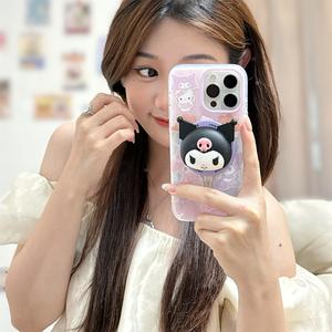 เคสโทรศัพท์ เข้ากันได้กับ iPhone 16 Pro Max, ดีไซน์ Kuromi Grid, เรียบง่ายและทนทาน, กันกระแทก, ฝาครอบป้องกันแบบใหม่, เหมาะสำหรับ iPhone 13, 14 Pro Max, ความรู้สึกระดับไฮเอนด์ที่สร้างสรรค์