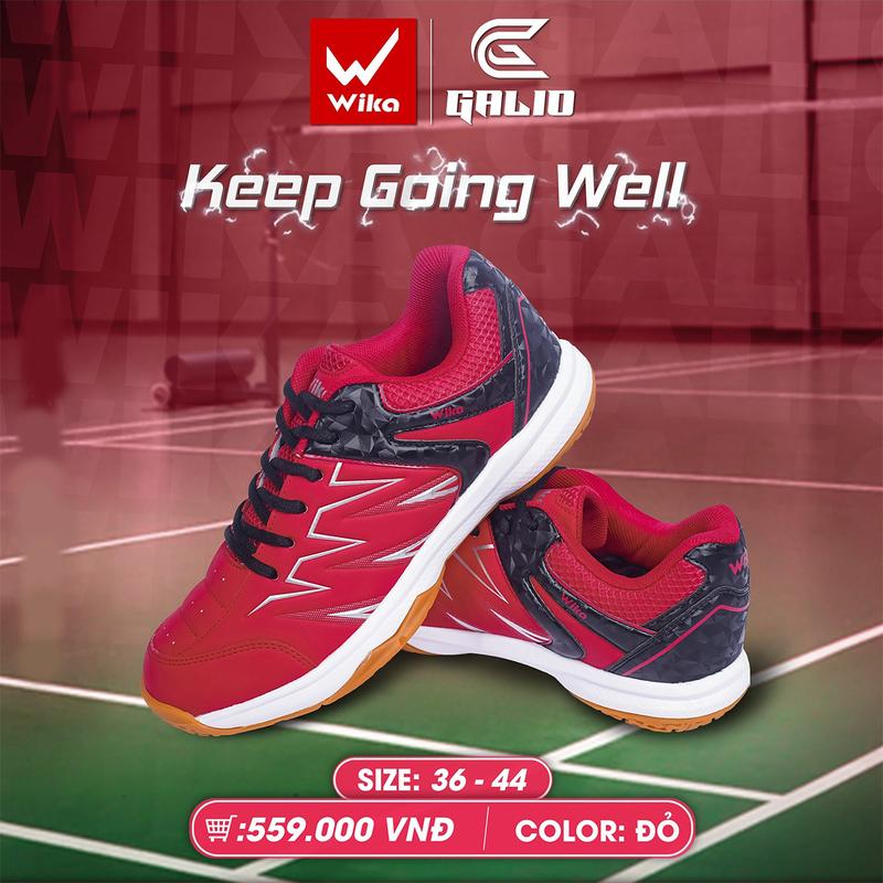 Giày thể thao Wika Hitto đa năng cầu lông, bóng bàn, bóng chuyền, chạy bộ siêu êm Tặng [Bình xịt khử mùi + Tất dệt kim] Sneaker Sport Cao Su Tập Bóng Chuyền Tập Thể Dục